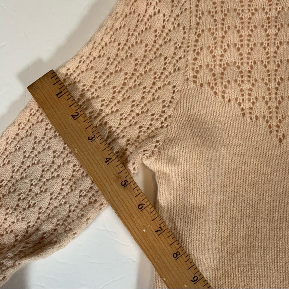 Mak B Coquette angora blend blush pink sweater sweetheart knit medium - Picture 9 of 12